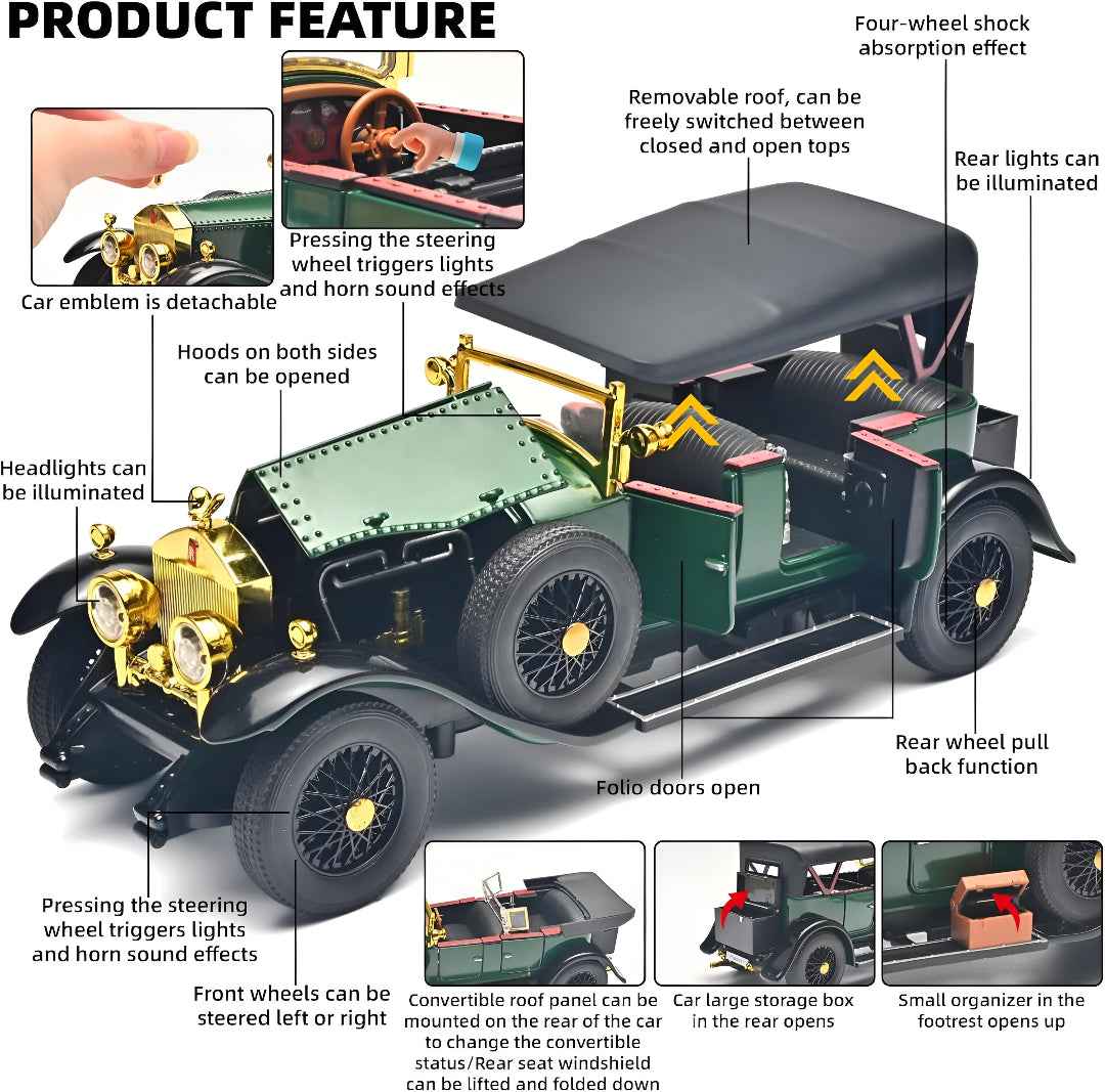 1925 Rolls-Royce Phantom I Diecast Model Car 1:24