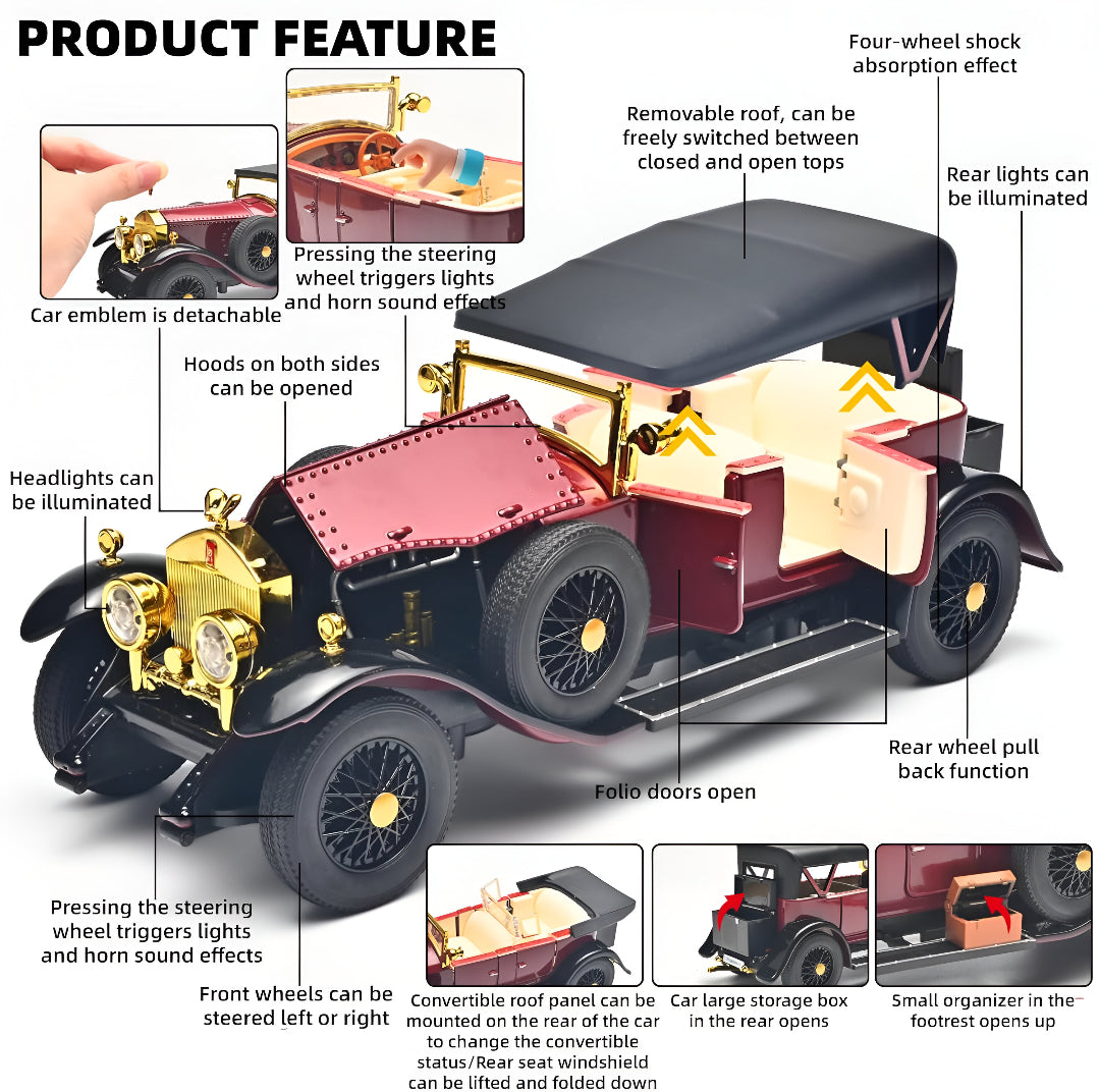 1925 Rolls-Royce Phantom I Diecast Model Car 1:24