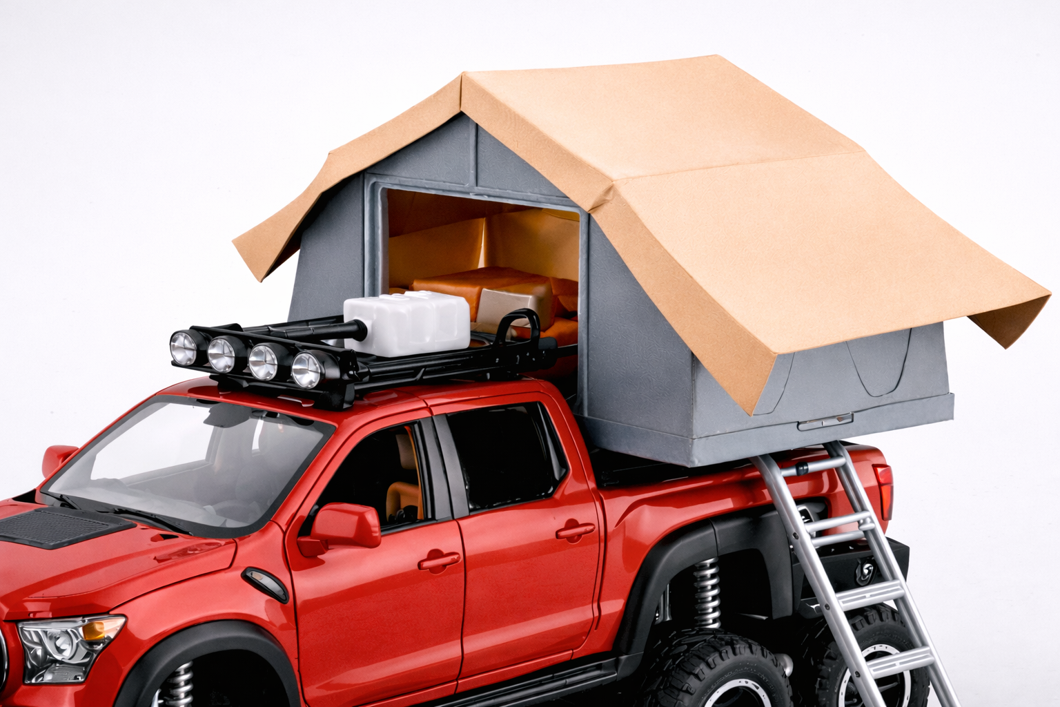 Toyota Tacoma Off-Road Edition with Rooftop Tent – 1:24 Scale Diecast