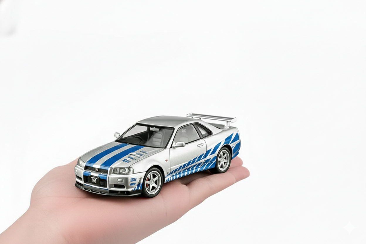 Nissan Skyline R34 Precision Metal Model – 1:32 Scale High-Detail Diecast