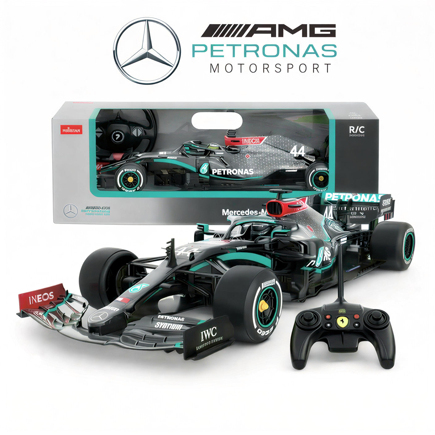 Rastar Authentic Mercedes-Benz Formula 1 W11 RC Car | 1:12 Scale Racing Model | 2.4GHz