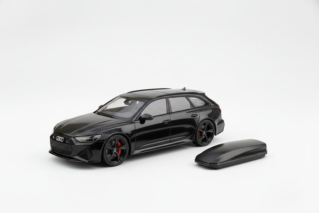 Audi RS6 High-Detail Metal Model with Black Cargo Carrier – 1:32 Scale