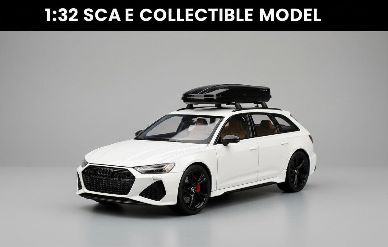 Audi RS6 High-Detail Metal Model with Black Cargo Carrier – 1:32 Scale