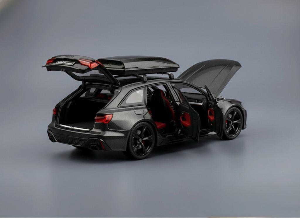 Audi RS6 High-Detail Metal Model with Black Cargo Carrier – 1:32 Scale