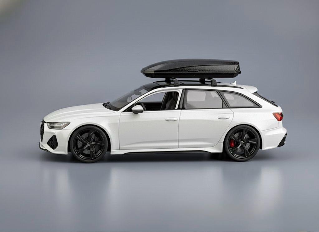 Audi RS6 High-Detail Metal Model with Black Cargo Carrier – 1:32 Scale