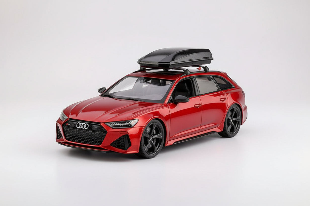 Audi RS6 High-Detail Metal Model with Black Cargo Carrier – 1:24 Scale