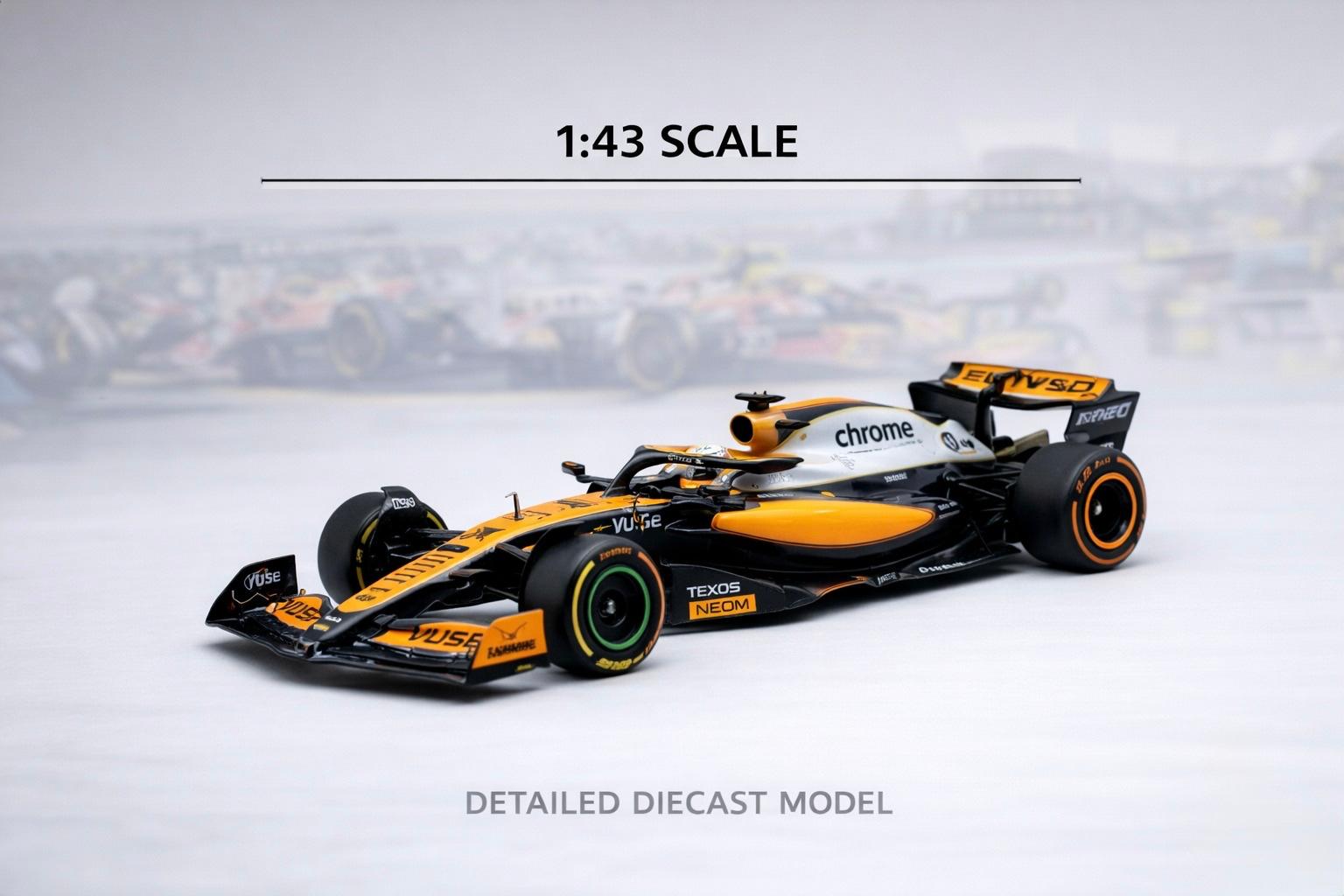 Team MCL60 Diecast – 1:43 Scale | High-Detail Papaya Orange & Anthracite Replica
