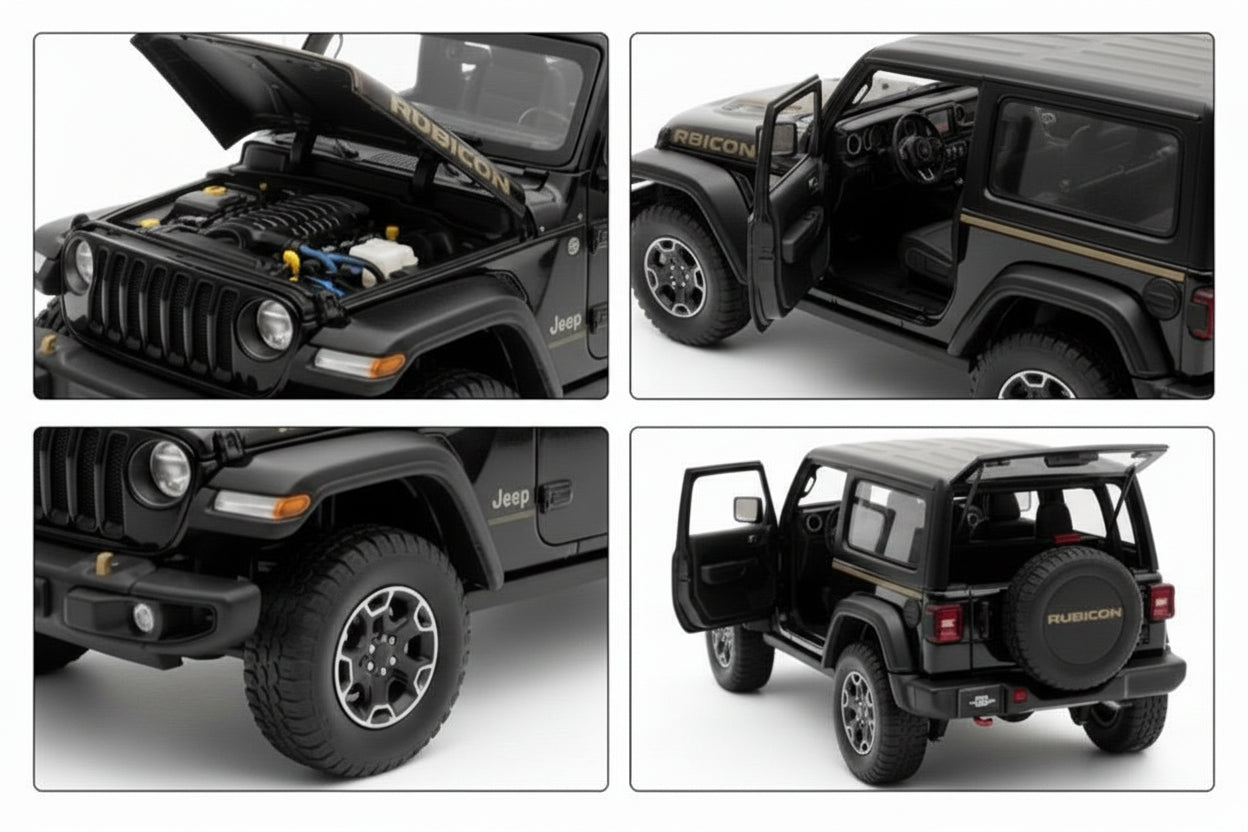Jeep Rubicon 4x4 Miniature – Metal Die-cast 1:24