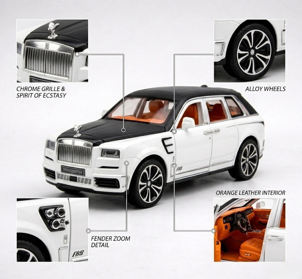 Rolls-Royce Cullinan 1:24 Diecast Model – Premium Metal Body