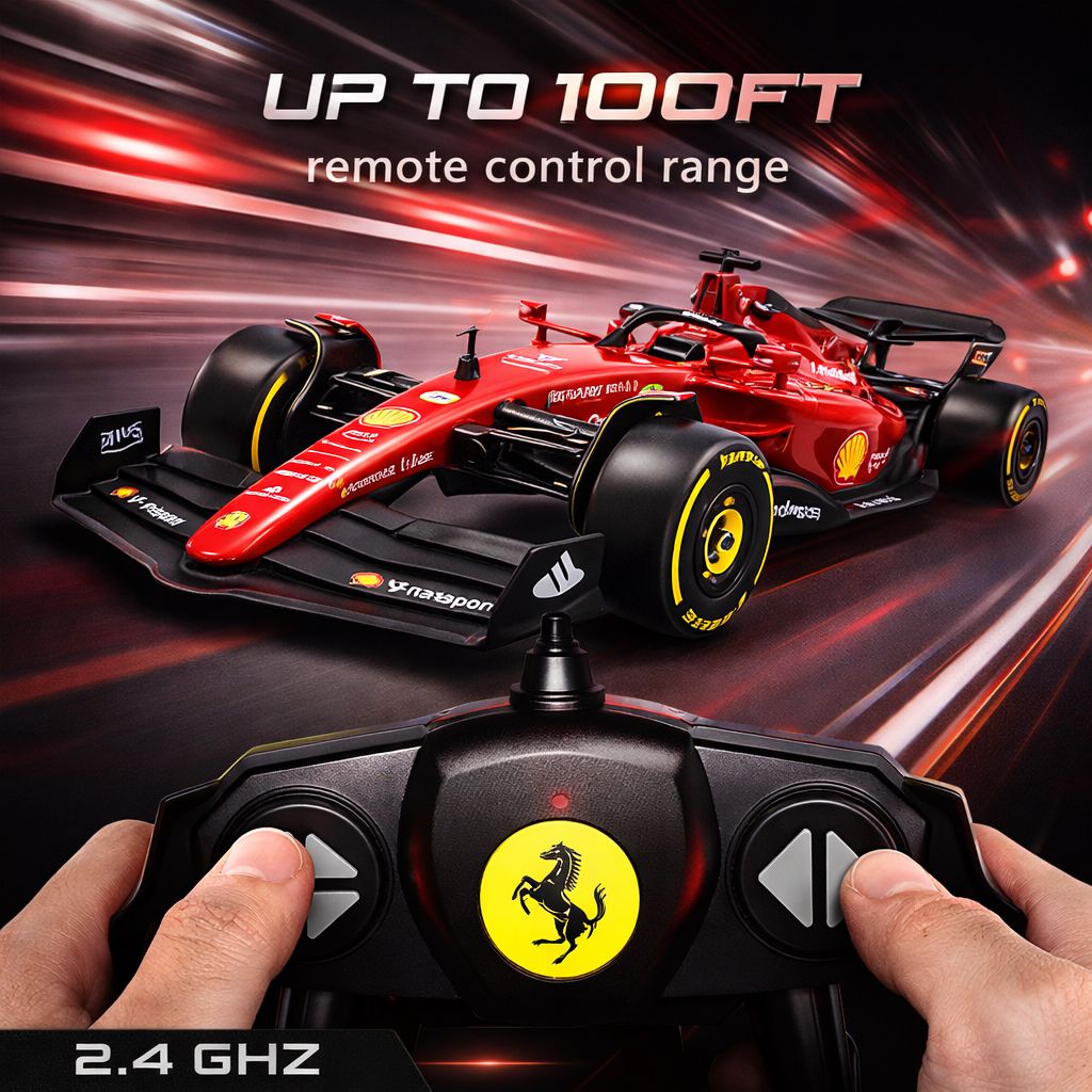 Rastar Authentic Ferrari F1-75 Remote Control Car | 1:12 Scale Formula Racing Model | 2.4GHz