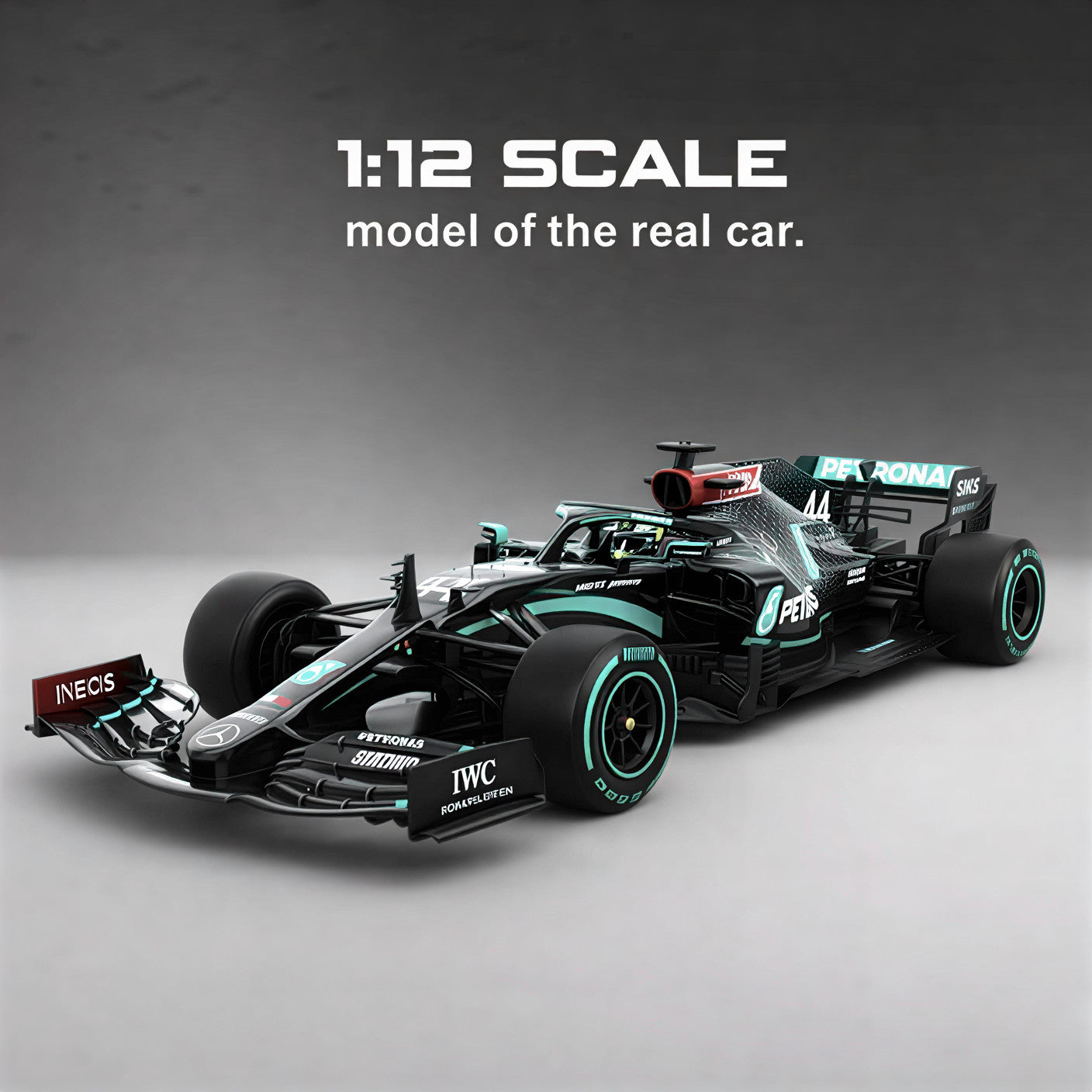 Rastar Authentic Mercedes-Benz Formula 1 W11 RC Car | 1:12 Scale Racing Model | 2.4GHz