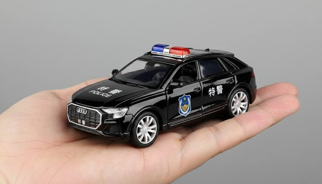 Audi Q8 Precision Metal Police Model – 1:32 Scale High-Detail Diecast