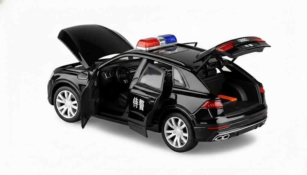 Audi Q8 Precision Metal Police Model – 1:32 Scale High-Detail Diecast