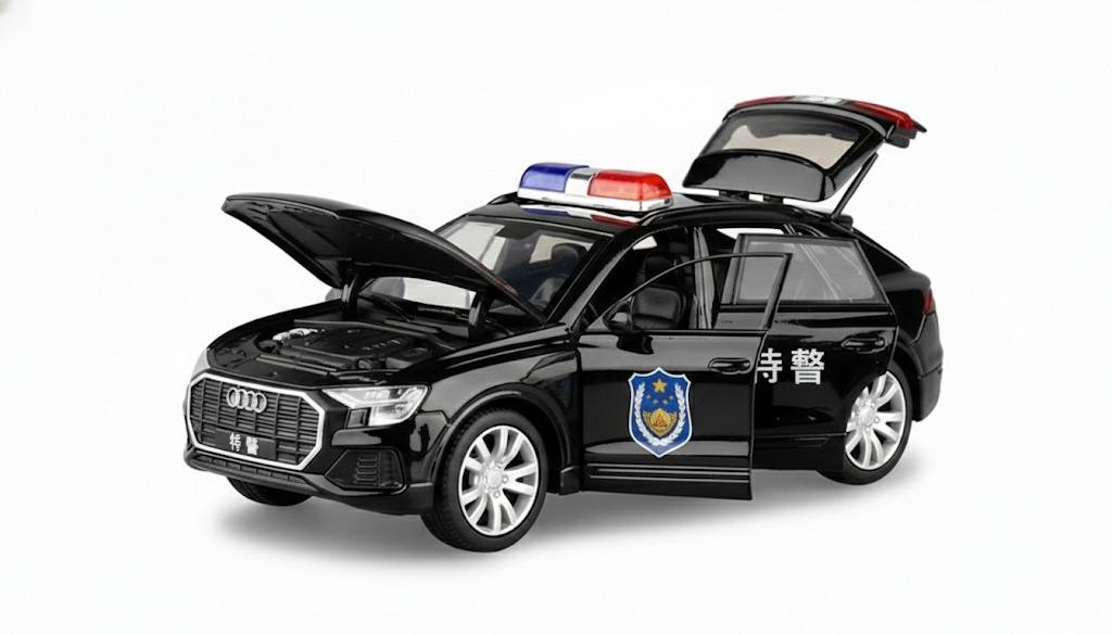 Audi Q8 Precision Metal Police Model – 1:32 Scale High-Detail Diecast