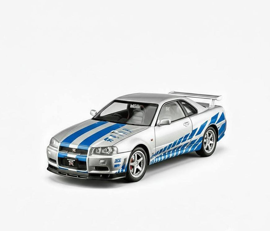 Nissan Skyline R34 Precision Metal Model – 1:24 Scale High-Detail Diecast