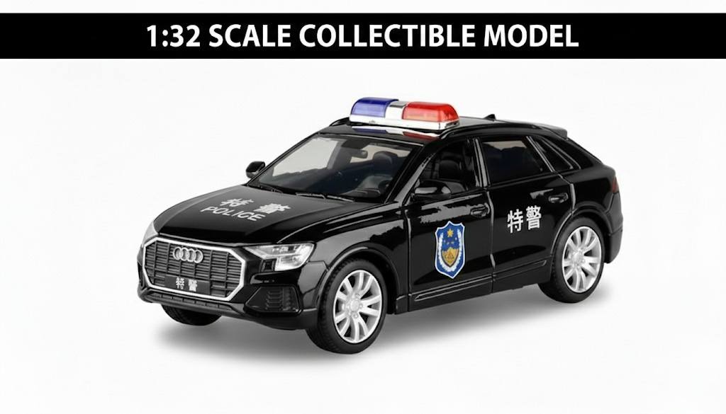 Audi Q8 Precision Metal Police Model – 1:32 Scale High-Detail Diecast